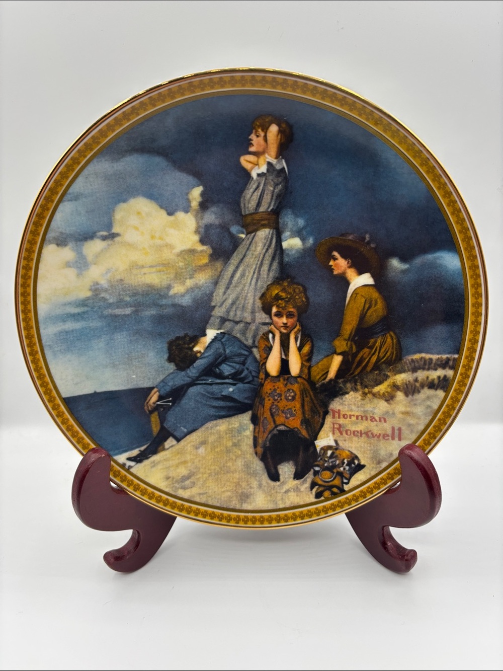 Norman Rockwell Plate - Waiting on the Shore - Rediscovered Women Series